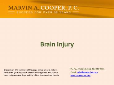 Brain Injury - Traumatic Brain Injury