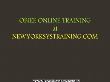 OBIEE Online Training with Placement Assistance
