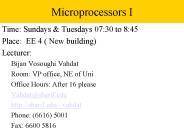Microprocessors I
