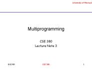 Multiprogramming