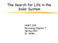 The Search for Life in the Solar System PowerPoint PPT Presentation