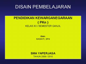 DISAIN PEMBELAJARAN