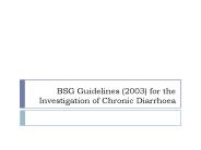 BSG Guidelines for the Investigation of Chronis Diarrhoea