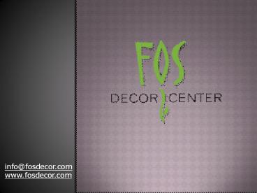 Fos Decor Center - Wedding Theme Decorations