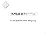 CAPITAL BUDGETING