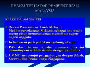 REAKSI TERHADAP PEMBENTUKAN MALAYSIA