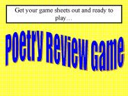 Get your game sheets out and ready to play