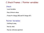 C Stack Frames / Pointer variables
