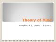 Theory of Mind PowerPoint PPT Presentation