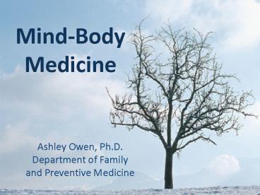 Mind-Body Medicine