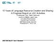 15 Years of Language Resource Creation and Sharing: A Progress Report on LDC Activities