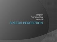 Speech perception