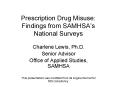 Prescription Drug Misuse: Findings from SAMHSA PowerPoint PPT Presentation
