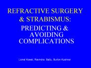 REFRACTIVE SURGERY