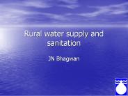 Rural water supply and sanitation