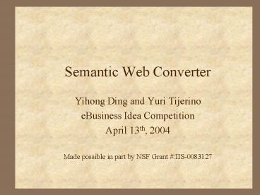 Semantic Web Converter