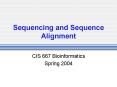Sequencing and Sequence Alignment PowerPoint PPT Presentation