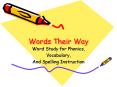 Words Their Way PowerPoint PPT Presentation
