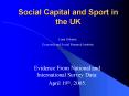 Social Capital and Sport in the UK PowerPoint PPT Presentation