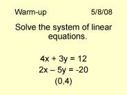 Warm-up5/8/08