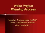 Video Project Planning Process