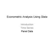 Econometric Analysis Using Stata