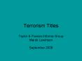 Terrorism Titles PowerPoint PPT Presentation