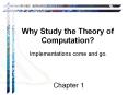 Why Study the Theory of Computation? PowerPoint PPT Presentation