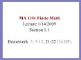 MA 110: Finite Math PowerPoint PPT Presentation