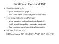 Hamiltonian Cycle and TSP PowerPoint PPT Presentation
