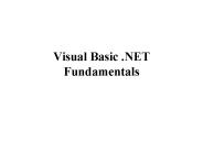 Visual Basic .NET Fundamentals PowerPoint PPT Presentation