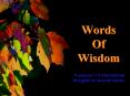 Words Of Wisdom PowerPoint PPT Presentation