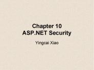 Chapter 10 ASP.NET Security