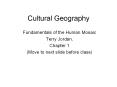 Cultural Geography PowerPoint PPT Presentation