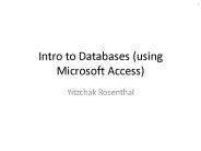 Intro to Databases (using Microsoft Access)