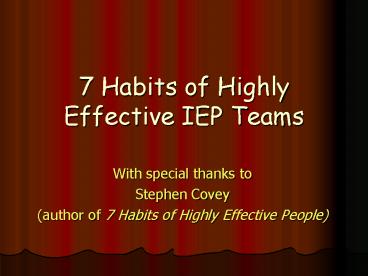7 Habits of Highly Effective IEP Teams