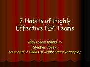 7 Habits of Highly Effective IEP Teams