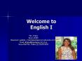 Welcome to English I PowerPoint PPT Presentation
