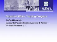 Financial Affairs Training Program