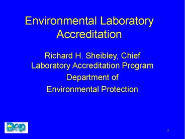 Environmental Laboratory Accreditation