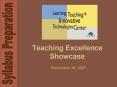 Teaching Excellence Showcase PowerPoint PPT Presentation