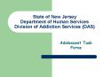 State of New Jersey Department of Human Services Division of Addiction Services (DAS) PowerPoint PPT Presentation