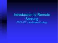 Introduction to Remote Sensing ESCI 435: Landscape Ecology PowerPoint PPT Presentation