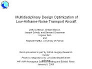 Multidisciplinary Design Optimization of Low-Airframe-Noise Transport Aircraft
