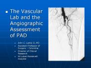 The Vascular Lab and the Angiographic Assessment of PAD
