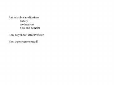 Antimicrobial medications