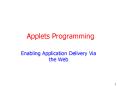 Applets Programming PowerPoint PPT Presentation