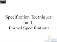 Specification Techniques and Formal Specifications PowerPoint PPT Presentation