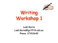 Writing Workshop 1 PowerPoint PPT Presentation