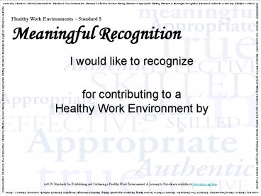 Healthy Work Environments presentation | free to download